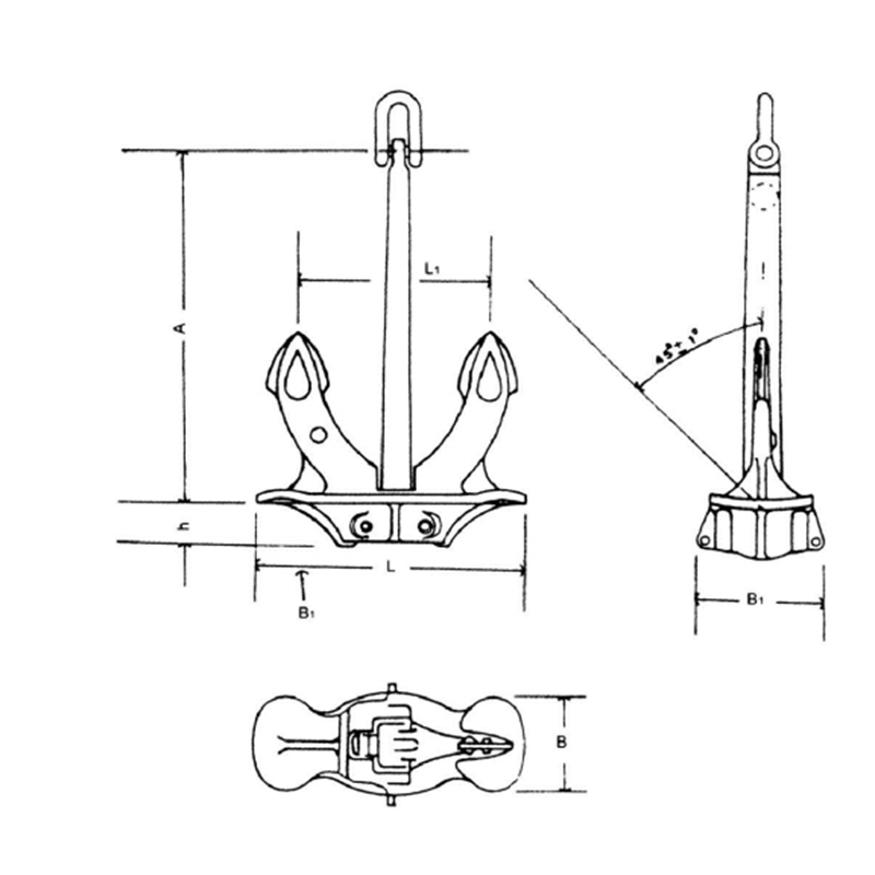 Hohe Qualität Marine Armaturen Schiff Stockless Hall Anker