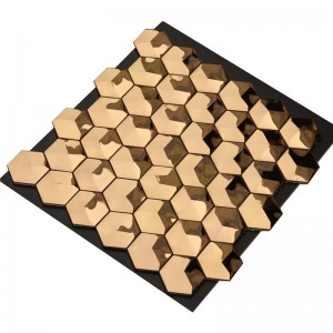 Luxus 3D Gold Hexagon Metall Wand Fliesen Kunst Dekor