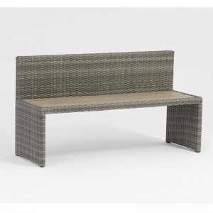 Aluminium Rattan Rechteck Tisch Parkbank Gartenmöbel Set mit Regenschirm Loch