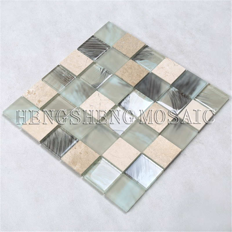 Antikes Salon-Dekoration YMS23 wölbt Mosaik-Glas gemischte keramische Muster-Fliese