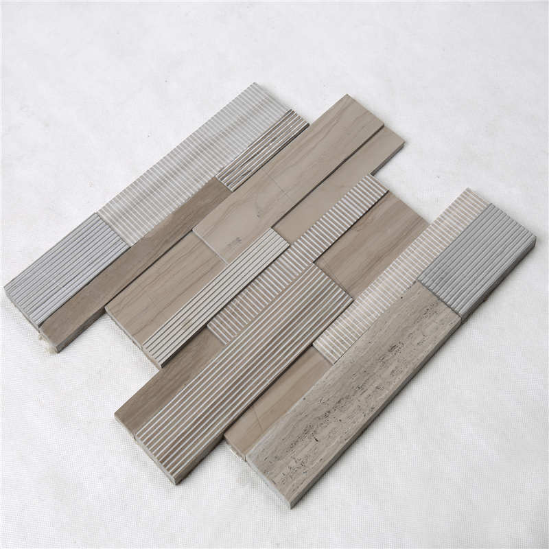 HF-9 Discount Price Fashion Strip Dekorative Außenwandverkleidung Mosaik Keramik Mix Naturstein Fliesen