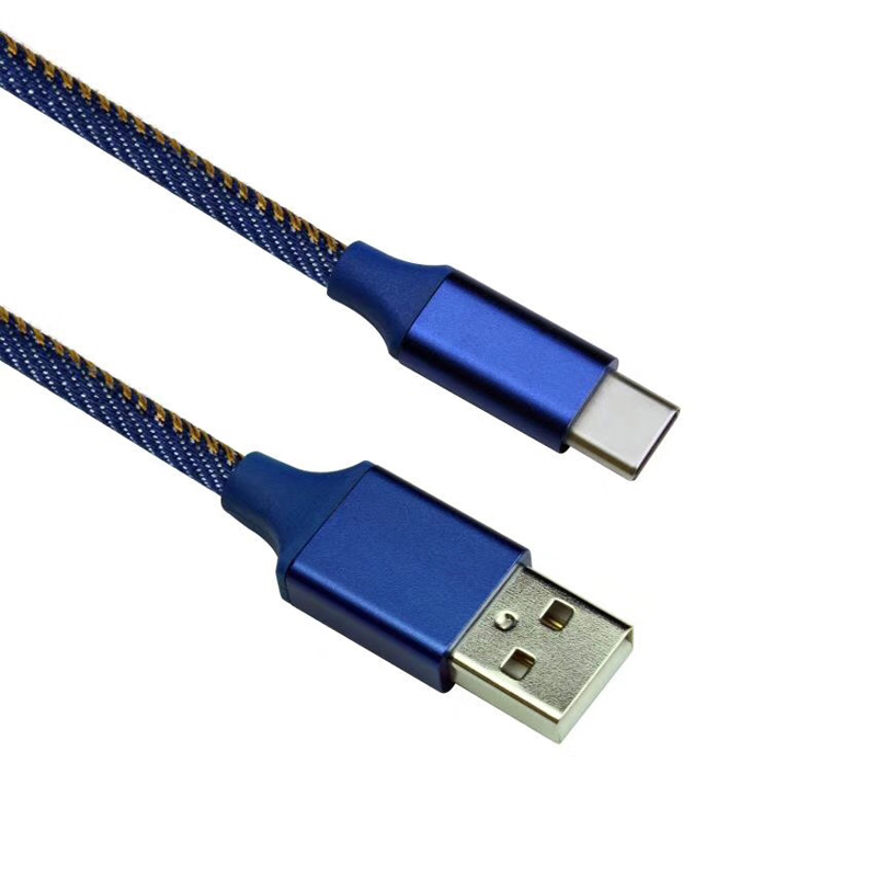 KPS-6403CB Denim-Strick-USB-Kabel aus Aluminiumlegierung