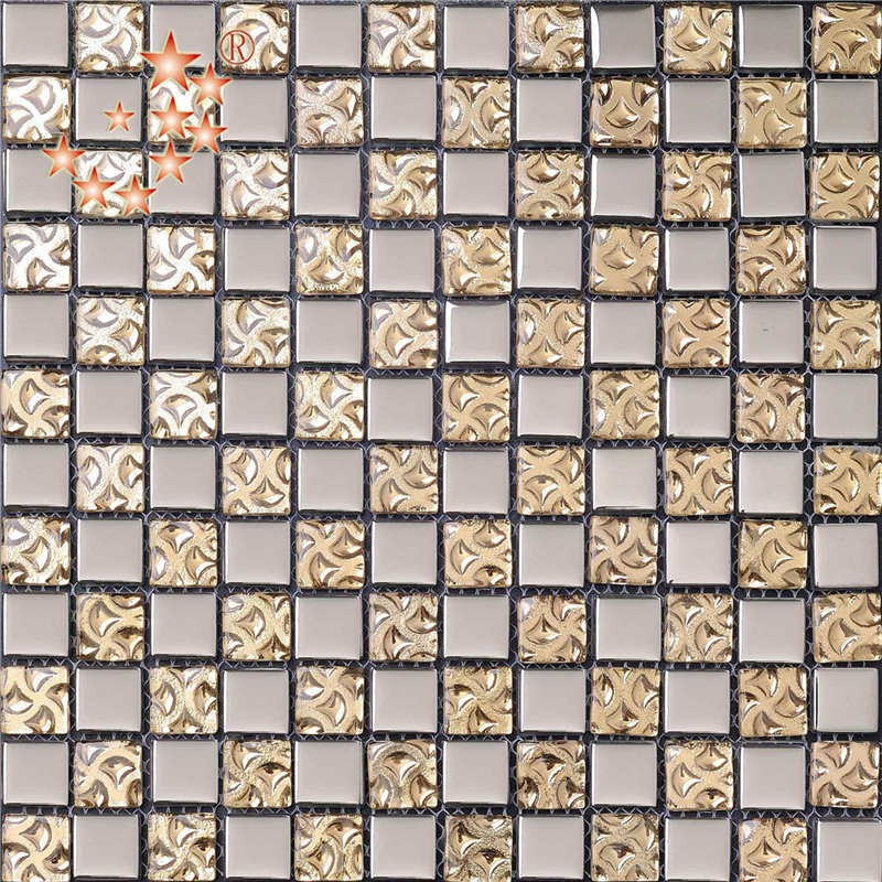 DT64 Luxus indischen Stil galvanisiert dekorative Glaswand Mosaikfliesen für Wohnkultur