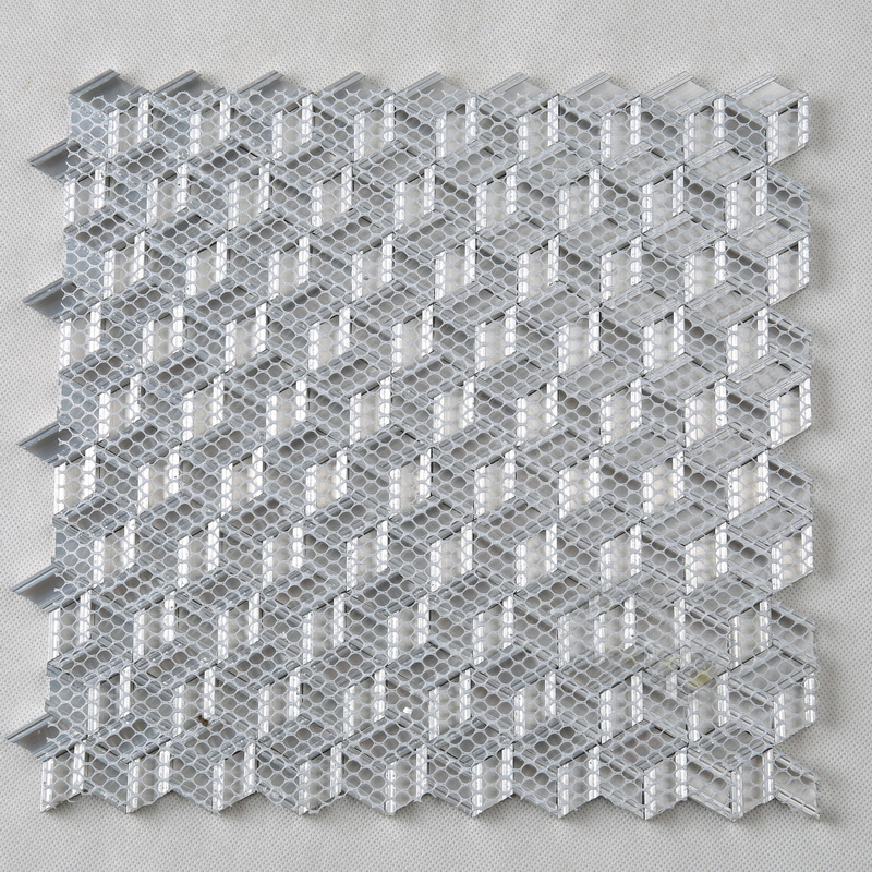 3D Effekt Diamant Form Silber Weiß Aluminium Hexagon Mosaik Fliese Für Dekoration Wand