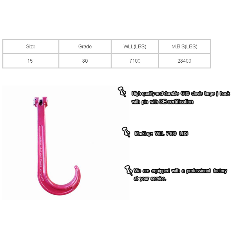 G80 Clevis Großer J Haken mit Pin