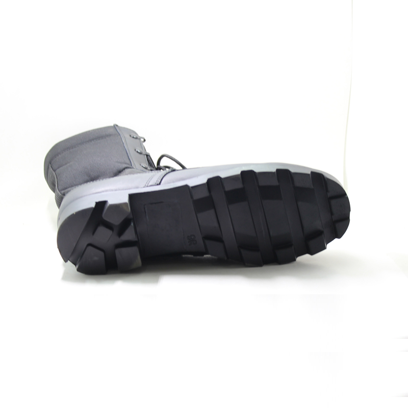 Schwarze Leder Gummi Outsole Militärarmee Kampfstiefel