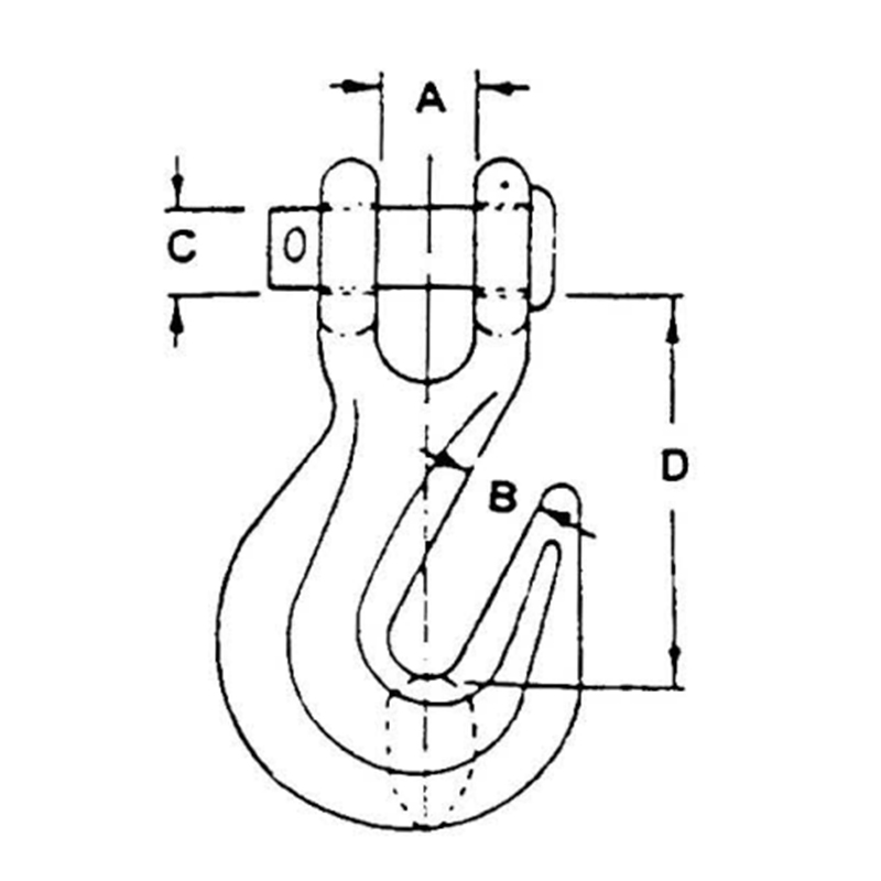 US Typ geschmiedet Gelb Zink G80 Clevis Grab Haken