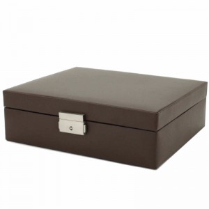 BROWN LEDER SPEICHER VALET CASE FÜR UHREN UND SCHMUCK MANSCHETTENKNÖPFE