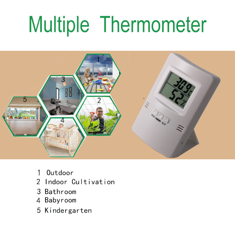 Ultradünnes und einzelnes LCD-Digital-Thermometer u. Hygrometer + -1C + -5% RH Hygrothermograph