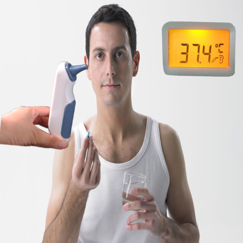 Klinisches Stirn- und Ohr-Baby-Infrarotfieber-Temperatur-messendes Thermometer