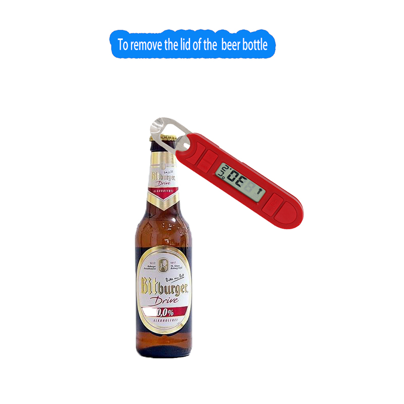 Großer Gebrauch-kleiner Bildschirm, der Digital-Nahrungsmittelthermometer mit Bier-Flaschen-Öffner zeigt