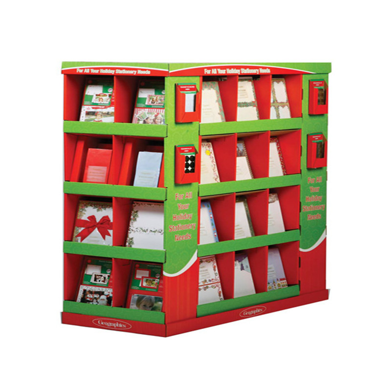 Weihnachts-Produkt-Förderung-Papier-Ausstellungsstand mit nach Maß 4 Seitenmetall oder Plastik