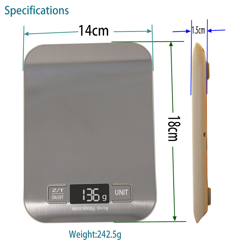 Haushalt, der Überlastungsanzeige-Küchen-Digital-Skala wiegt