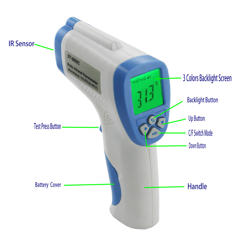 Infrarot-Thermometer kann von 32C bis 43Celsius für Kinder und Erwachsene messen