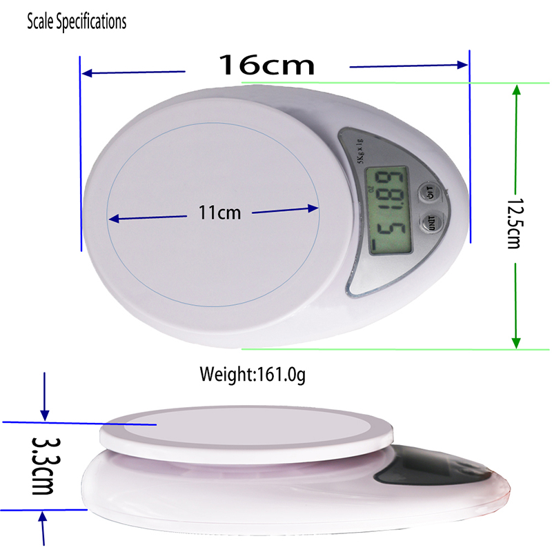 Soem-0.1g 7g hohe Präzisions-Digital-Hauptgebrauchs-Gewichts-Nahrungsmittelfrucht-Skala mit Schüssel
