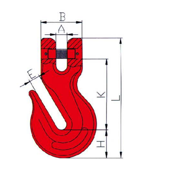 G80 Clevis Grab Haken rot lackiert