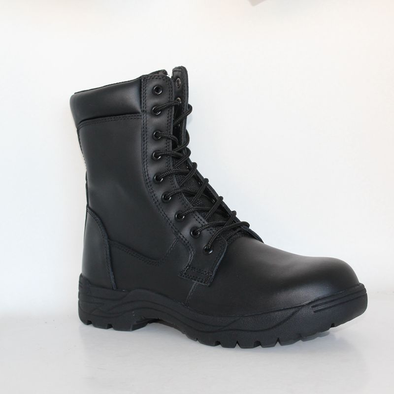 Vollnarbenleder Black Military Combat Boots