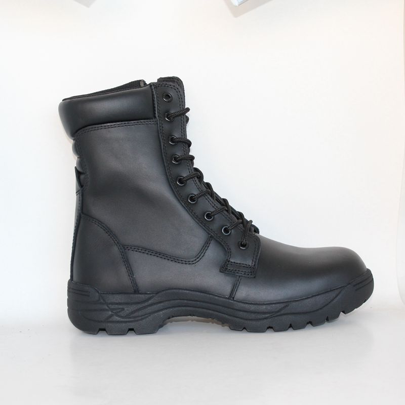 Vollnarbenleder Black Military Combat Boots