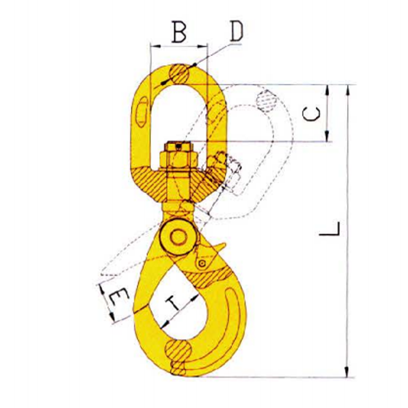 G80 Swivel Self-Lock Sicherheitshaken lackiert