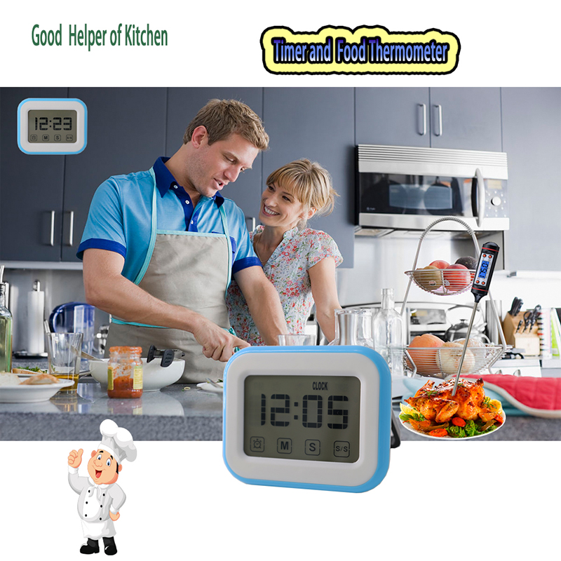 Touch-Taste Küche Timer Digital 24 Stunden Magnetic Cooking Timer mit Wecker, versenkbare Stand