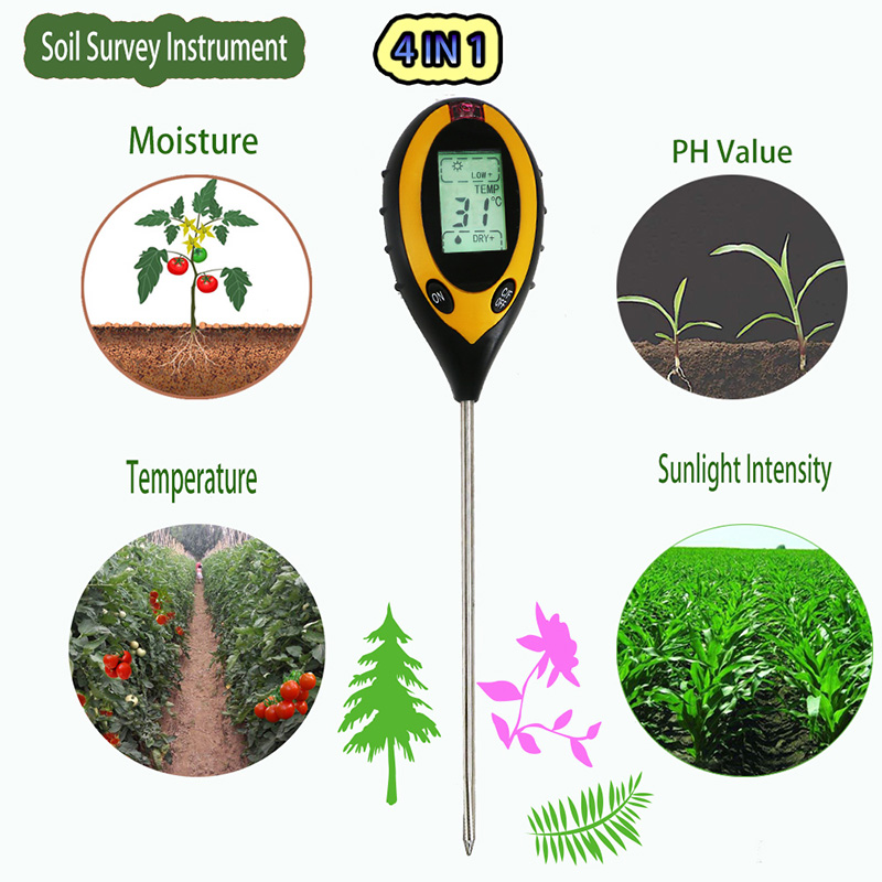 Bodentestkit für Feuchtigkeit am zuverlässigsten Thermometer geeignet für Garten Rasen-Farm-Kräuter und Pflanzen