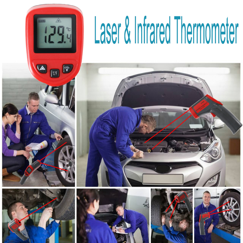 Markenname fertigte Infrarotthermometer-Gewehr-Anwendung industrielle Gegenstände im Freien Digital LCD-Temperatur-Meter besonders an