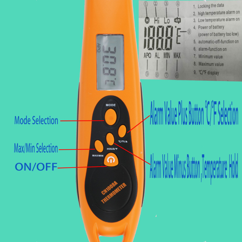 Clever Design Nice Price Faltbare Sonde für Ofen BBQ Cooking Thermometer