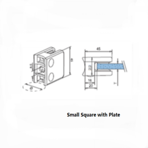 Quadratischer Edelstahltyp mit Glasklemmplatte