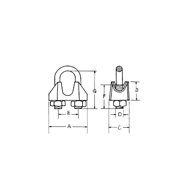 DIN 741 Galvanisierter verformbarer Drahtseilclip