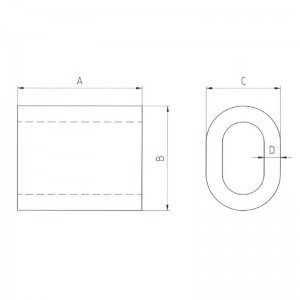 Ovale Presshülse aus Stahl S-506 Nicht konische Hülse