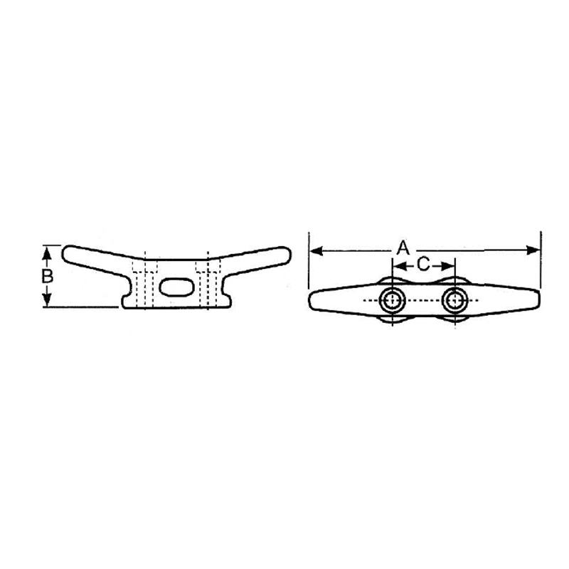 Leichte verzinkte Eisen Cast Open Base Stollen 92HX-Hex Kopf
