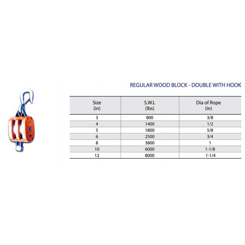 Regular Holzblock-Doppel mit Haken