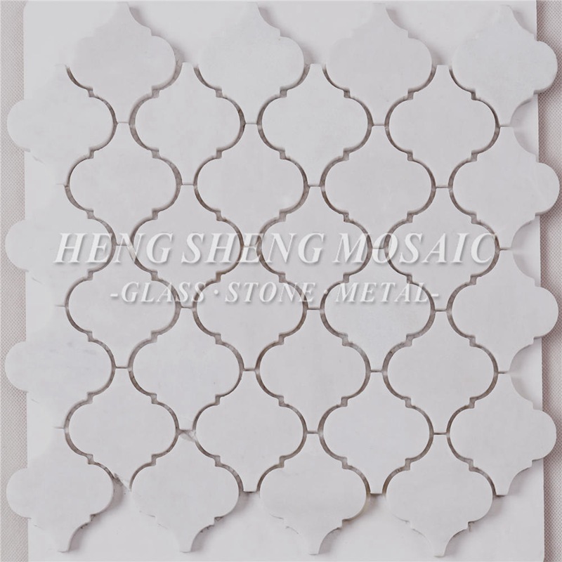 HSC43 Carrara Weiß Natürlicher Marmor Stein Hexagon Waterjet Laterne Shaped Mosaic Fliesen für Küche Backsplash Badezimmerboden Wand