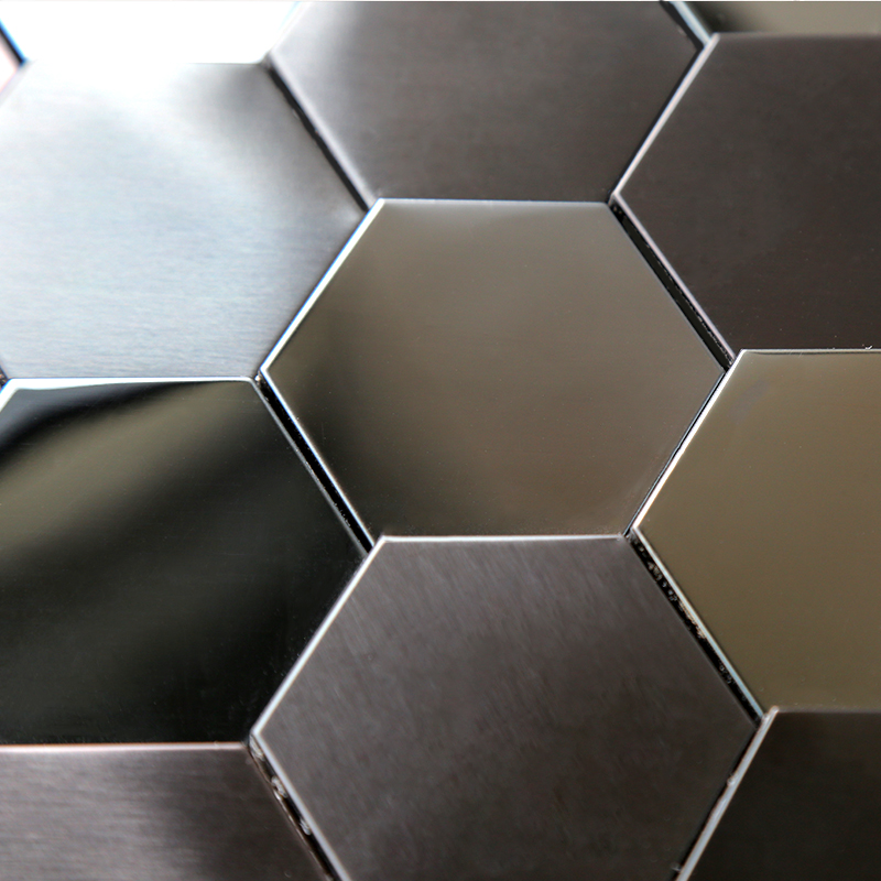 Mosaik-Fliesen-Hexagon-Metalledelstahl-Mosaik-Küchen-Badezimmer-Backsplash-Fliese des schwarzen Mosaik-3D