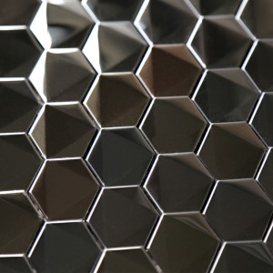 Sechseckige schwarze Badezimmer-Küchen-Blacsplash-Mosaik-Fliesen aus Edelstahl