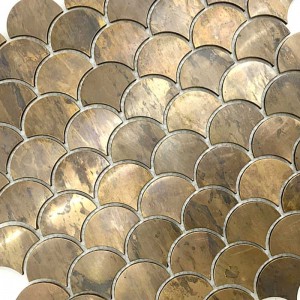 Schöne Fischschuppe Messing Inlay Fliese Antik Bronze Spiegel Kupfer Mosaik