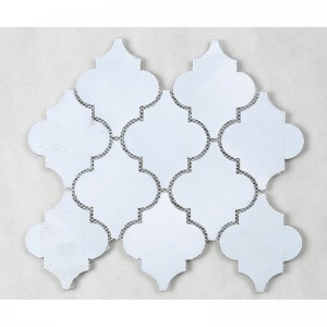 Helle gelbe Laterne Waterjet Arabesque Glasduschkabine-Wand-Badezimmer-Mosaik-Fliese