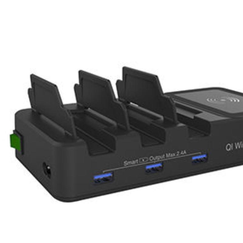 4 in 1 QI Wireless-Ladegerät 3 USB-Ladestation mit Port