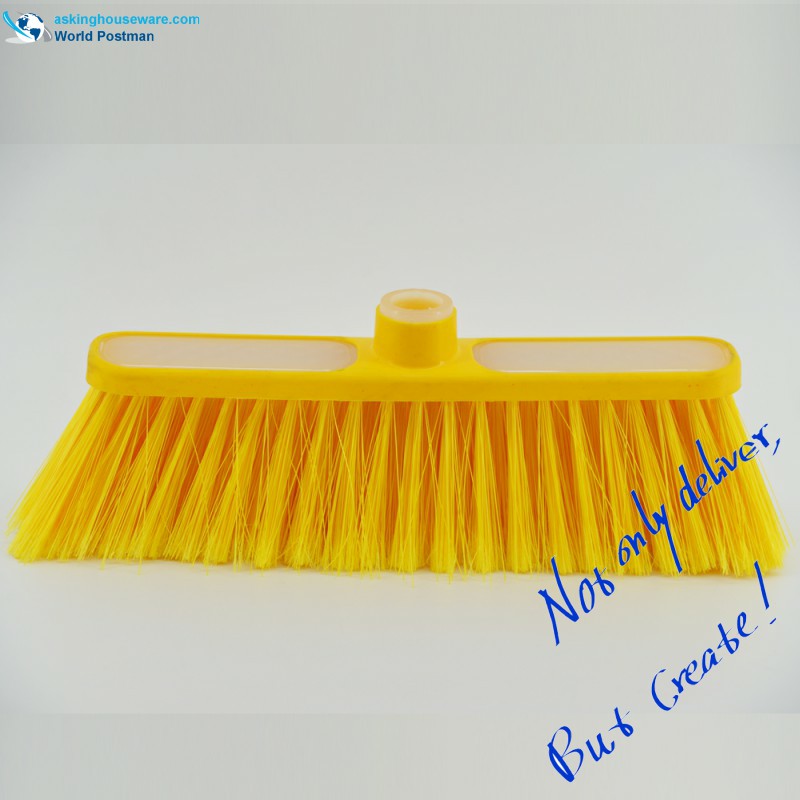 Akbrand Round Rim Plastic Broom Head with Soft TPR Bordure