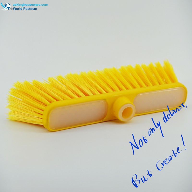 Akbrand Round Rim Plastic Broom Head with Soft TPR Bordure