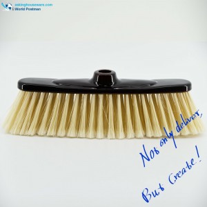 Akbrand-Kunststoffbesen mit doppelter Shuttle-Form, schokoladenfarbig beschichtetes Pinselbrett