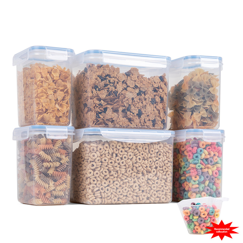 BPA FREI 6 Stücke Set Küche Vorratsbehälter Trockenen Getreide Container Luftdichten Lebensmittelbehälter für Zuhause