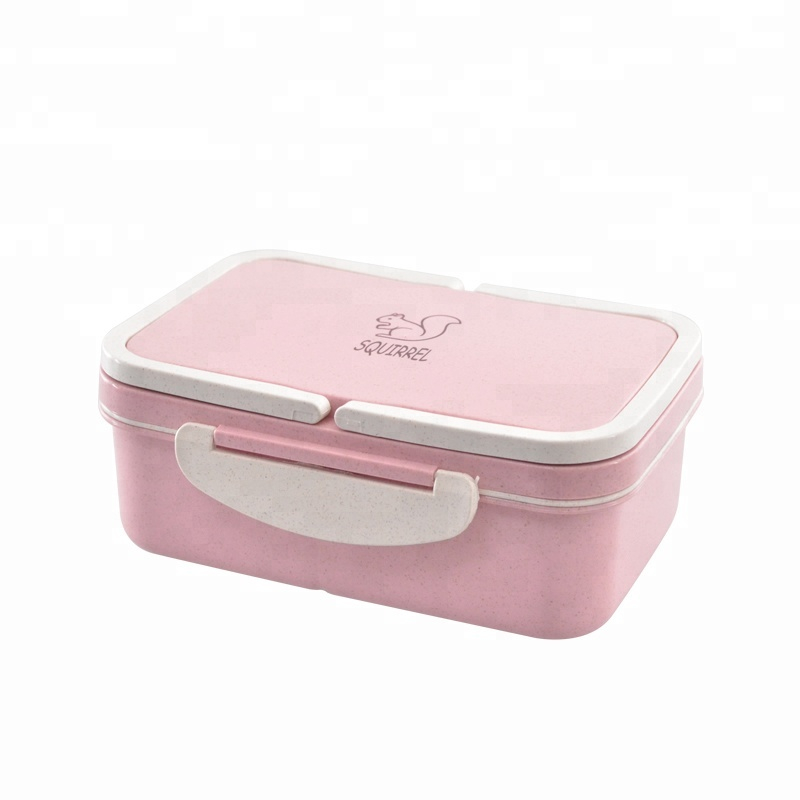 Tragbarer umweltfreundlicher BPA-freier Weizenstroh u0026 PP 3-fach Kinder Bento Lunch Box