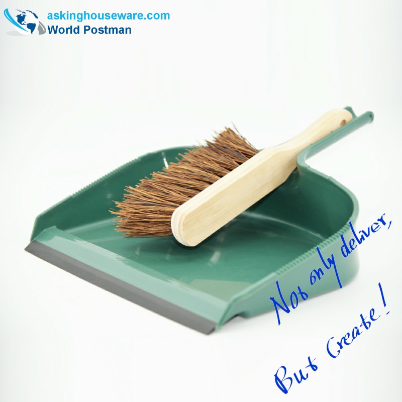 Akbrand Big Size Dustpan Brush mit Kunststoffborsten oder Kokosnussborsten und Holzpinsel