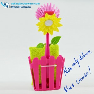 Akbrand Küchenreinigungsbürste und Aufbewahrungseimer mit Saugnäpfen und Sponge Scour