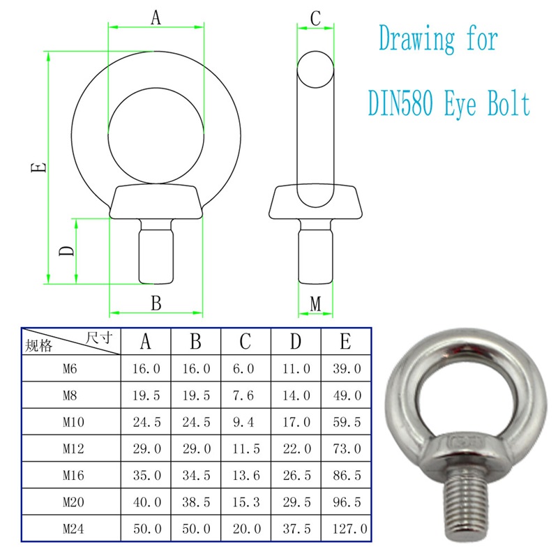 Chinesischer Hersteller Hardware ISO9001 JIS 1168 Typ Ringschraube