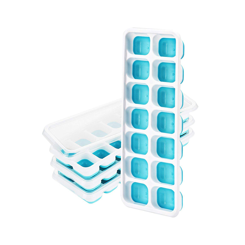 BPA-freie, lebensmittelechte Sicherheits-Silikonpackungen mit 14 Eiswürfeln und Deckel