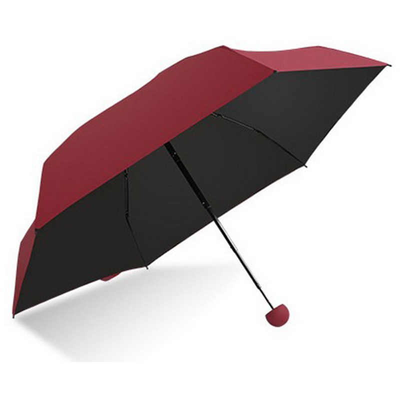 guter kompakter faltbarer 5-fach Mini-Kapsel-Regenschirm mit Kunststoffkoffer