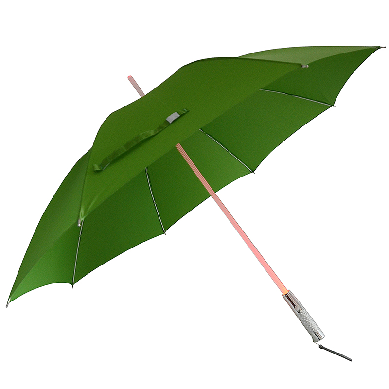 Umweltmaterial Kompakter Griff LED-Welle gerade Regenschirm