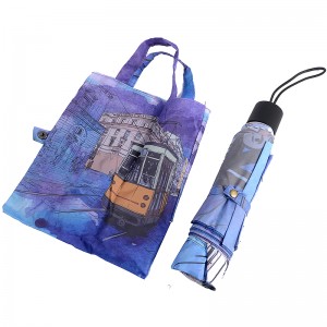 Einkaufstasche Digitaldruck 3 Taschenschirm für unterwegs